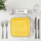 24 Count Yellow Square Paper Dessert Plates for Birthday Party Baby Shower Events 7"